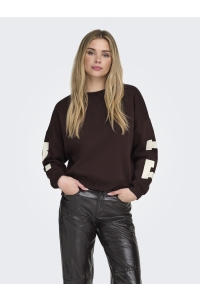 ONLY ONLSWEAT L/S BACK/SLEEVE PRINT SWT : vineyard wine/birch florida prin