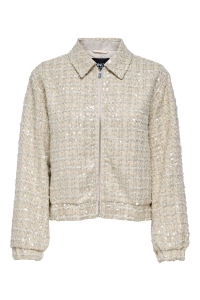 ONLY ONLSIGNE SEQUIN BOUCLE JACKET OTW pumice stone