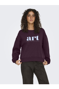 ONLY ONLBEST L/S PRINT CREW NECK SWT winetasting/art