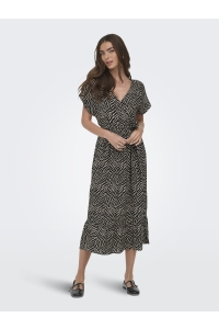 ONLY ONLZILLA ADELE LIFE SS LONG DRESS W: black/katty animal