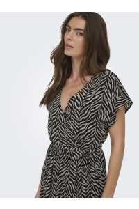 ONLY ONLZILLA ADELE LIFE SS LONG DRESS W: black/katty animal