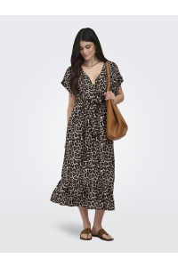 ONLY ONLZILLA ADELE LIFE SS LONG DRESS W: timber wolf/631 wildlife