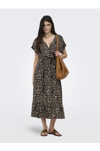 ONLY ONLZILLA ADELE LIFE SS LONG DRESS W: timber wolf/631 wildlife