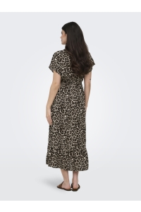 ONLY ONLZILLA ADELE LIFE SS LONG DRESS W: timber wolf/631 wildlife