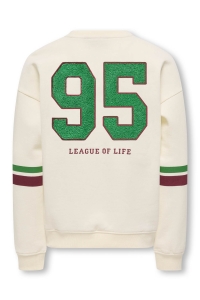 ONLY KOGHELLA LIFE LS O-NECK LOOSE PRINT: antique white/number