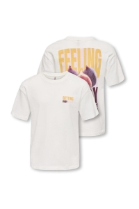 ONLY KOGVIVVI LIFE S/S LOOSE LOVELY TOP : cloud dancer/figgi