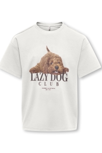 ONLY KOGBILLIE SS LOOSE TEDDY TOP JRS NO: cloud dancer/lazy dog