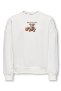 ONLY KOGBILA L/S OVZ PRINT O-NECK SWT NO: egret/sport