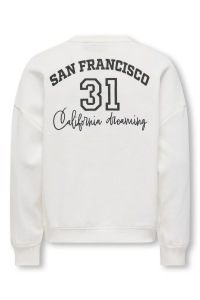 ONLY KOGBILA L/S OVZ PRINT O-NECK SWT NO: egret/sport