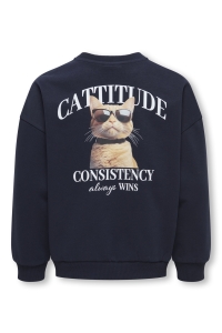 ONLY KOGBILA L/S OVZ PRINT O-NECK SWT NO: night sky/cattitude