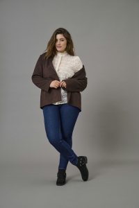 carmakoma CARYLVA LIFE L/S FAUX SUEDE BLAZER black coffee