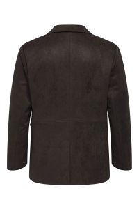 carmakoma CARYLVA LIFE L/S FAUX SUEDE BLAZER black coffee