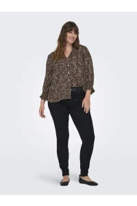 Carmakoma CARRAYA 3/4 SHIRT WVN NOOS silver mink/animal