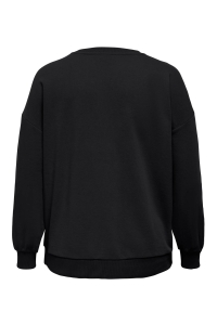 carmakoma CARVIOLETTA L/S O-NECK SWEAT JRS black/pearl neck