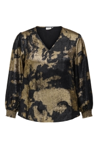 carmakoma CARDIXIE LS V-NECK  TOP AOP black/abstract