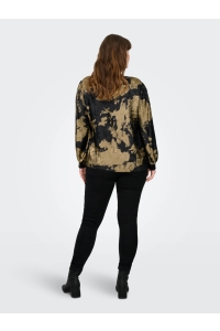 carmakoma CARDIXIE LS V-NECK  TOP AOP black/abstract