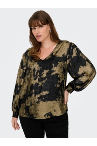 carmakoma CARDIXIE LS V-NECK  TOP AOP black/abstract