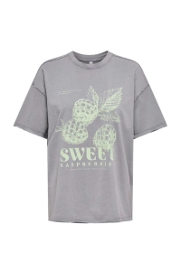 ONLY ONLKINNA S/S OVERSIZE TOP BOX JRS silver sconce/kinna raspberry fr