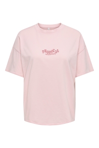 ONLY ONLKINNA S/S OVERSIZE TOP BOX JRS rosy touch/mango tropical jungle