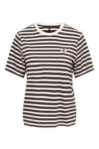 ONLY ONLLIVINA S/S O-NECK STRIPE TOP BOX: coffee bean/cd + emb. grl pwr
