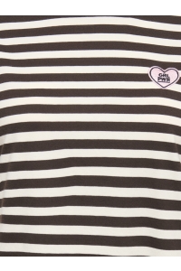ONLY ONLLIVINA S/S O-NECK STRIPE TOP BOX: coffee bean/cd + emb. grl pwr