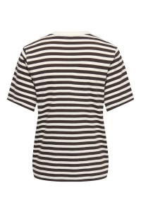 ONLY ONLLIVINA S/S O-NECK STRIPE TOP BOX: coffee bean/cd + emb. grl pwr