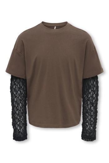 ONLY KOGLIA L/S LACE SLEEVE TEE JRS Meisjes