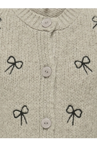 ONLY KOGCODY L/S O-NECK BOW CARDIGAN KNT pumice stone/melange detail bows