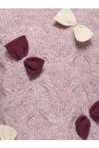 ONLY:KIDS ONLY KMGROSALIN L/S O-NECK PULLOVER KNT rose smoke/melange bow/carbernet