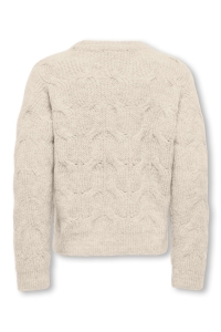 ONLY:KIDS ONLY KMGROSALIN L/S O-NECK PULLOVER KNT birch/melange bow/black coffee