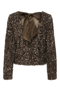 ONLY ONLCONFIDENCE L/S SEQUIN BOW TOP JR: mountain trail/mountain trail se