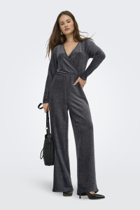 ONLY ONLRICH L/S GLITTER JUMPSUIT JRS black/silver glitter
