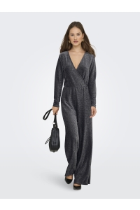 ONLY ONLRICH L/S GLITTER JUMPSUIT JRS black/silver glitter