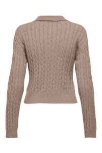 ONLY ONLKATIA LS CABLE POLO CC KNT mocha meringue/mel/true red hear