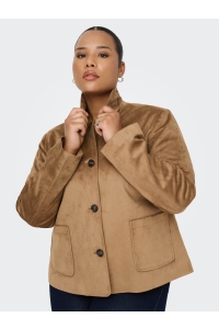 carmakoma CARTULIP LIFE FAUX SUEDE JACKET OTW cognac
