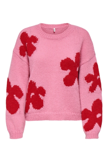 ONLY ONLBOOTLE LS FLOWER O-NECK KNT