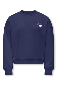 ONLY KOGTAMMIE LIFE L/S PRINT O-NECK SWT midnight sail/amour/cloud dancer