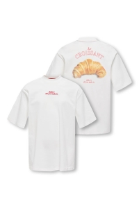 ONLY KOGBABETTE LIFE LOOSE S/S TEE JRS cloud dancer/croissant