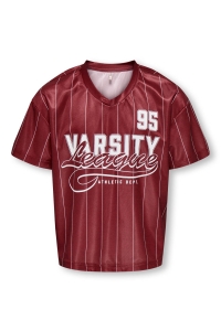 ONLY KOGJUNO S/S V-NECK SPORTY TEE JRS cabernet/league