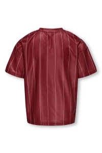 ONLY KOGJUNO S/S V-NECK SPORTY TEE JRS cabernet/league