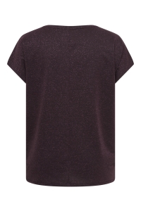 Carmakoma CARMOSTER GLITTER S/S TOP JRS NOOS fudge/fudge glitter