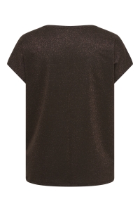 Carmakoma CARMOSTER GLITTER S/S TOP JRS NOOS coffee bean/coffee bean glitter
