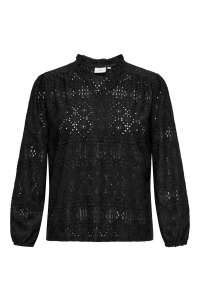 carmakoma CARLUZIA L/S V-NECK BLOUSE JRS black