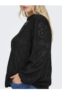 carmakoma CARLUZIA L/S V-NECK BLOUSE JRS black