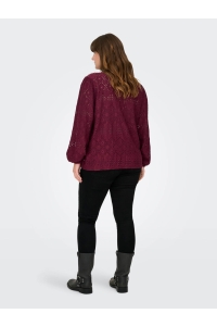 carmakoma CARLUZIA L/S V-NECK BLOUSE JRS zinfandel
