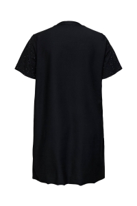carmakoma CARMALUKKA LIFE S/S O-NECK ABK DRES: black/rhinestones