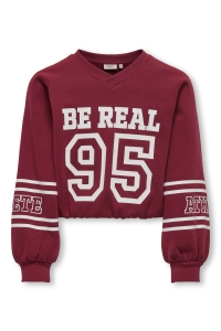 ONLY KOGCOLETTA L/S V-NECK PRINT SWT cabernet/real