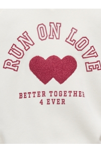 ONLY KOGCOLETTA L/S V-NECK PRINT SWT tofu/heart