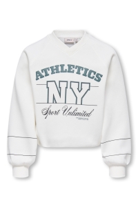 ONLY KOGCOLETTA L/S V-NECK PRINT SWT cloud dancer/athletics