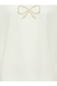 ONLY KOGKATE LIFE SS O-NECK PEARL TOP JR: cloud dancer/bow